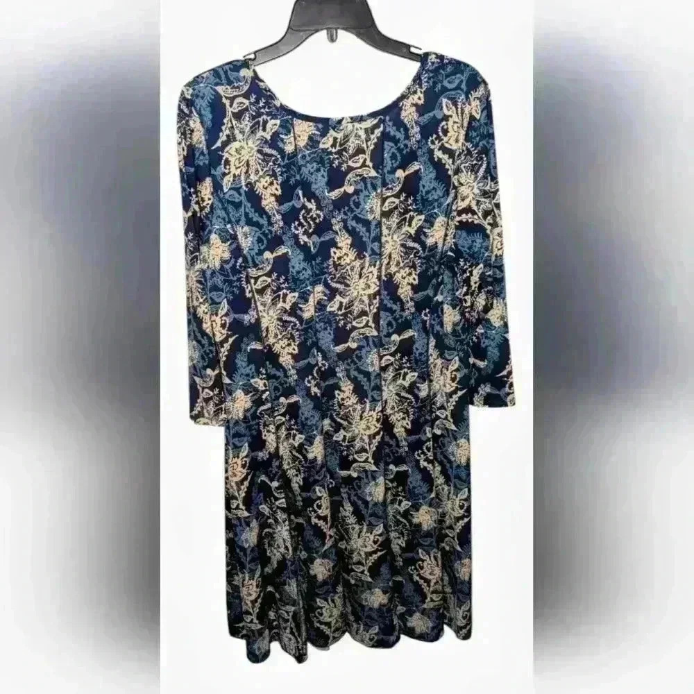Sami & Jo 2X Blue Paisley Dress - Picture 3 of 4